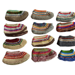 🧶 Hand-Knitted Slippers (Mixed Yarn) (5)