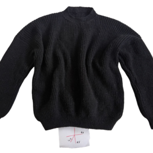 Men’s Hand-Knitted Wool Sweater with Clean Ribbed Texture