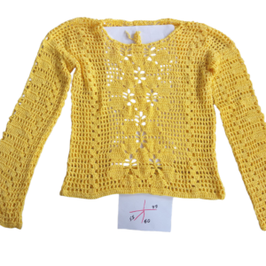 Hand-Crocheted Blouse with Central Openwork Detail