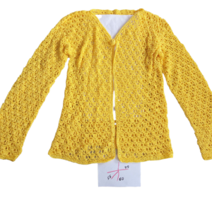 Hand-Crocheted Vest with Openwork Structure