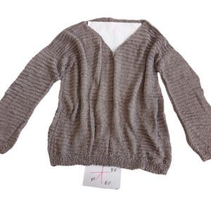 Men’s Hand-Knitted Sweater with Relaxed V-Neck Design