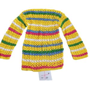 Women’s Hand-Crocheted Blouse with Colorful Stripes