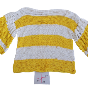 Women’s Hand-Crocheted Statement Top with Bold Stripes