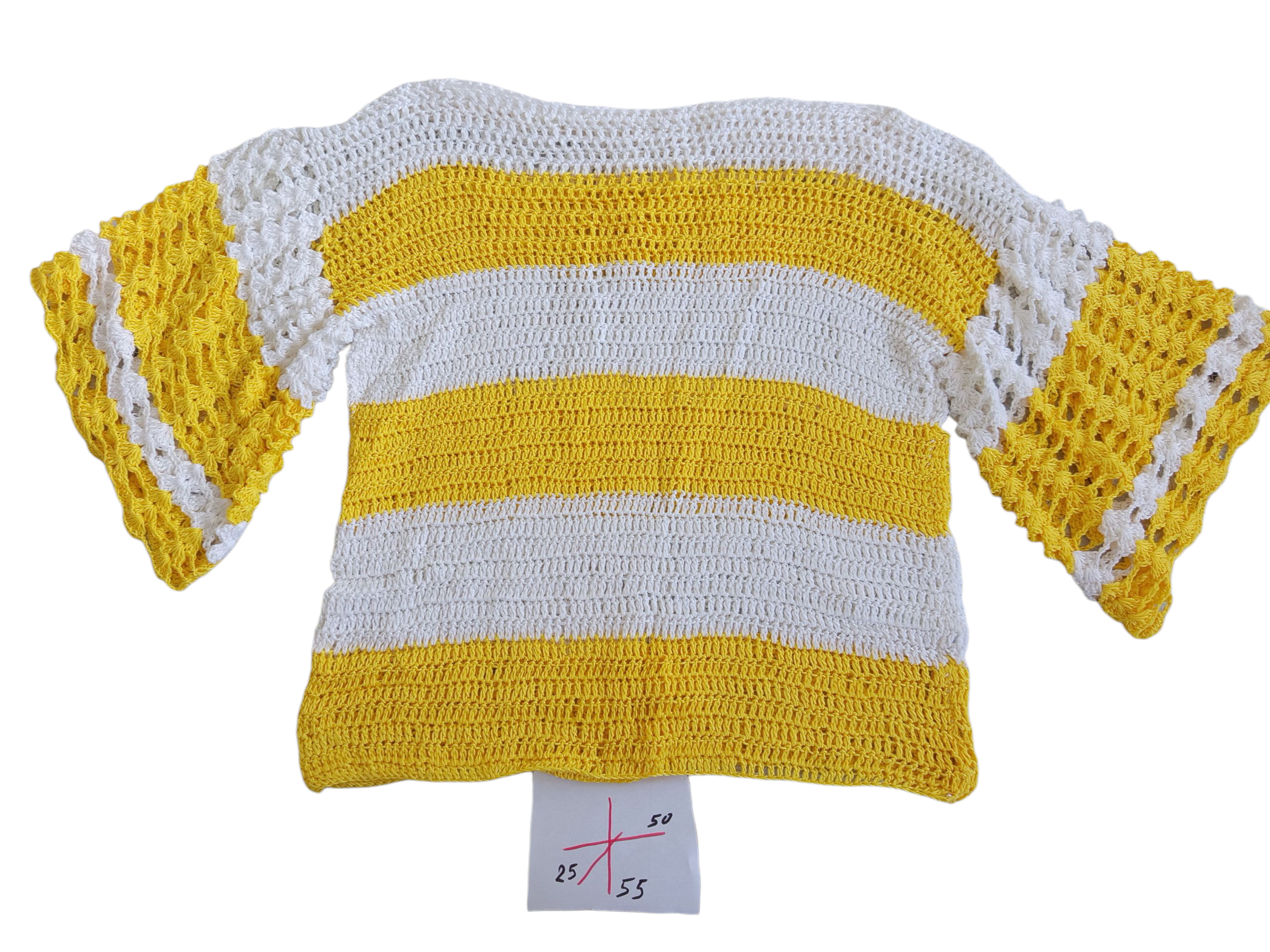 Women’s Hand-Crocheted Statement Top with Bold Stripes