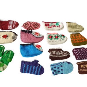 🧶 Hand-Knitted Slippers (Mixed Yarn) (3)