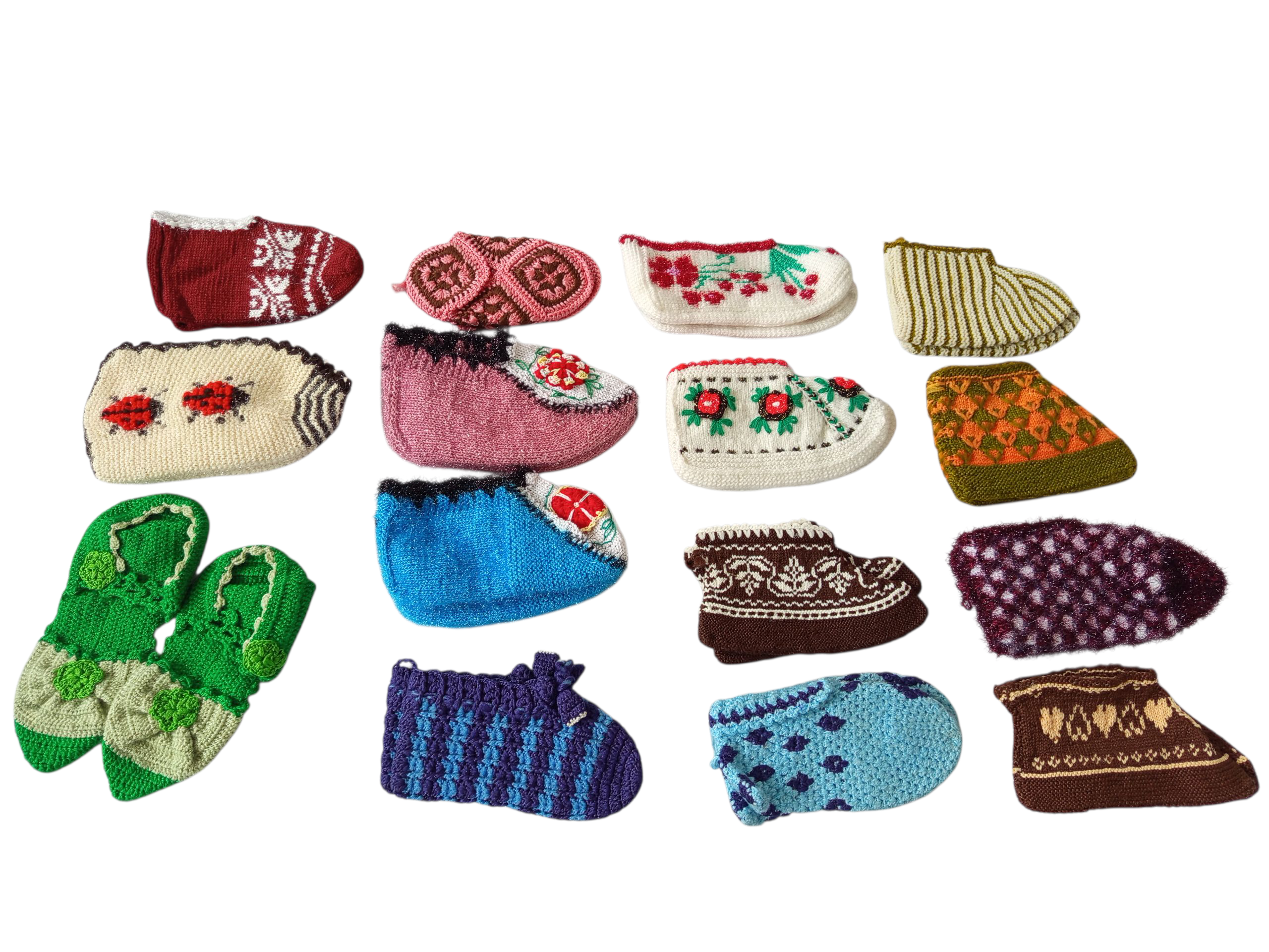 🧶 Hand-Knitted Slippers (Mixed Yarn) (3)