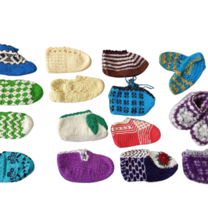🧶 Hand-Knitted Slippers (Mixed Yarn) (2)