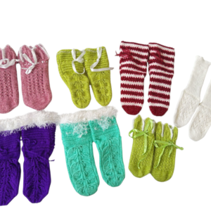 🧦 Hand-Knitted Socks (Mixed Yarn)