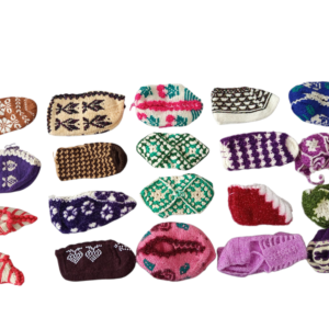 🧶 Hand-Knitted Slippers (Mixed Yarn)