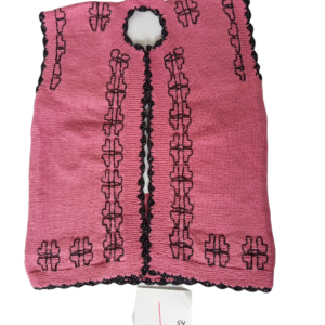 Textured Acrylic Vest with Graphic Detail