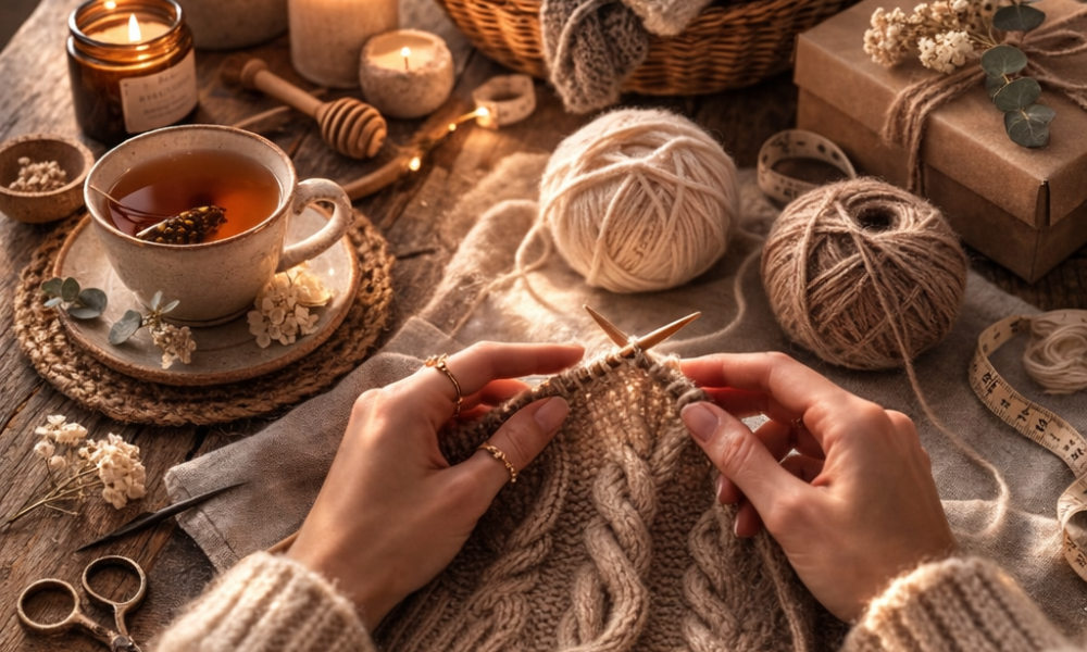 Топло уютно работно място с плетиво